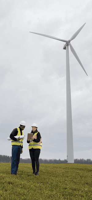 Full shot of environmental engineers outdoors