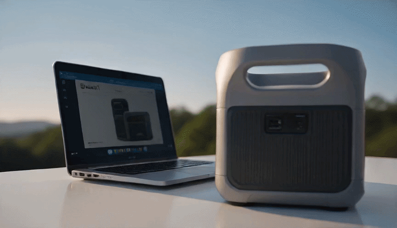 Portable power station in a home setting